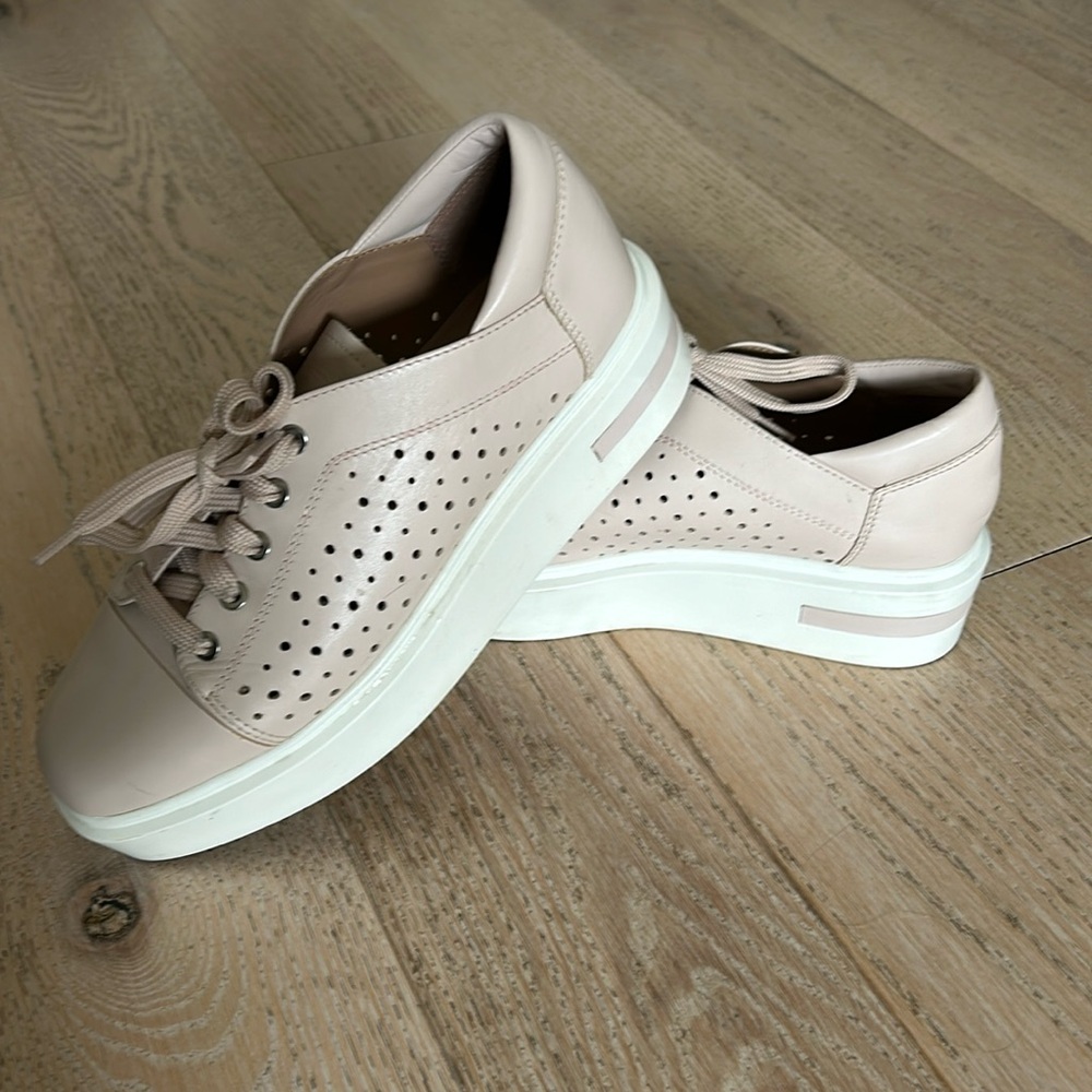 Paolo Pale Pink Leather Platform Sneakers